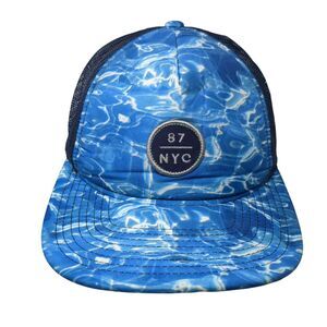 87 NYC Snapback Trucker Hat Blue One Size Adjustable Mesh Back Aeropostale